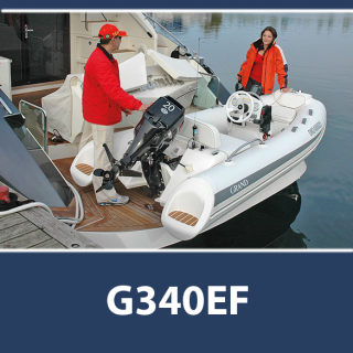 Grand G340GEF RIB-Hajó fehér tömlővel